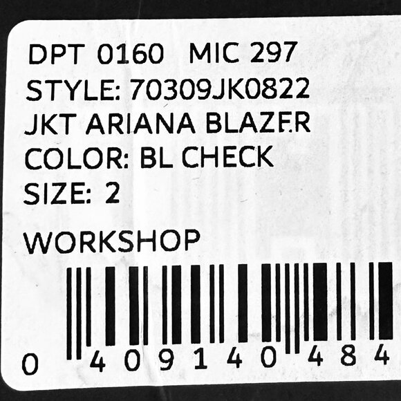 Ariana Blazer – NWT – Size 2 – Black & White Check - Picture 10 of 10